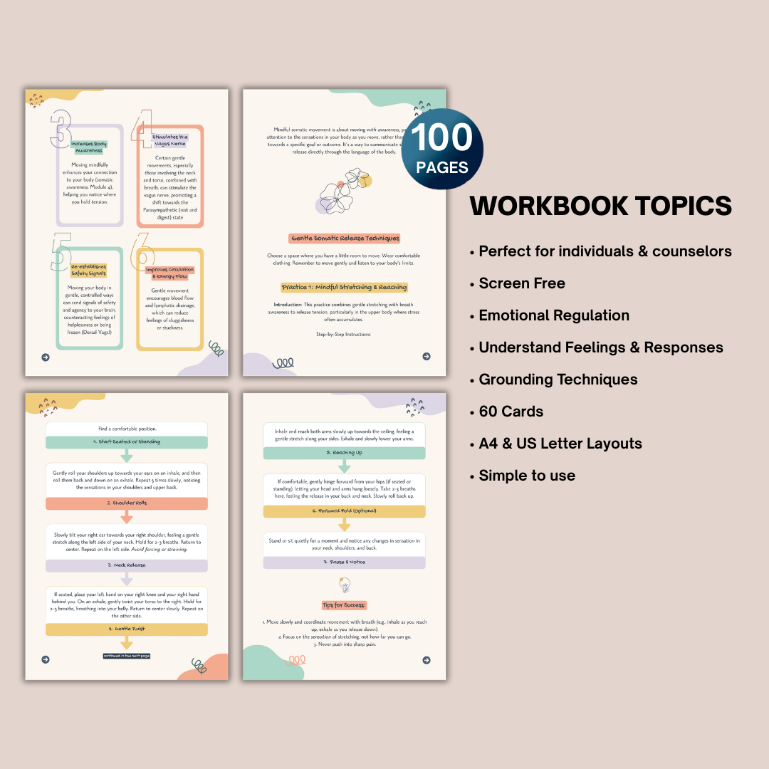 Nervous System Reset Workbook, Emotional Regulation Worksheets, Coping Skills & Stress Relief Exercises