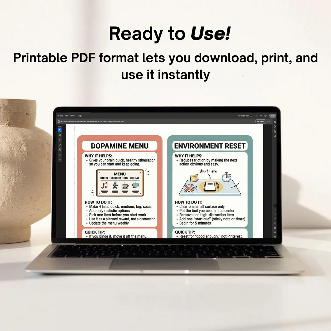 40 Flash Cards, Coping Skills, Executive Functioning Strategies, Mental Health Wellness, Productivity Prompts