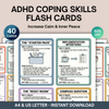 40 Flash Cards, Coping Skills, Executive Functioning Strategies, Mental Health Wellness, Productivity Prompts
