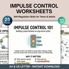 Impulse Control Worksheets Bundle + Anger Management Wheel Poster, Self-Regulation Skills for Teens & Adults, Emotional Regulation Therapy