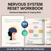 Nervous System Reset Workbook, Emotional Regulation Worksheets, Coping Skills & Stress Relief Exercises