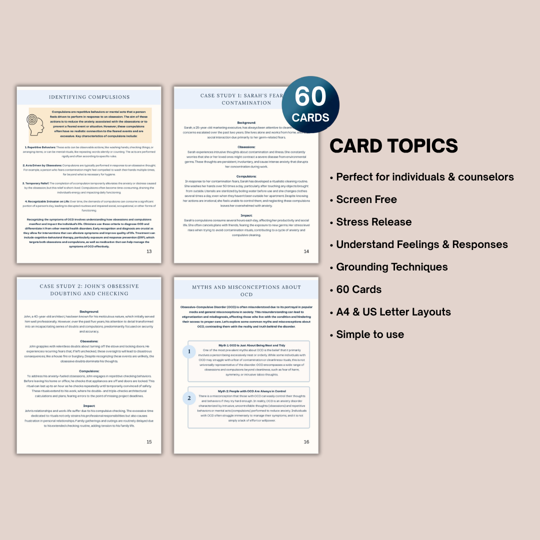 Obsessive Compulsive Disorder OCD workbook, Intrusive Thoughts. Exposure therapy. Therapy worksheets. Anxiety relief Mental Health Self-help