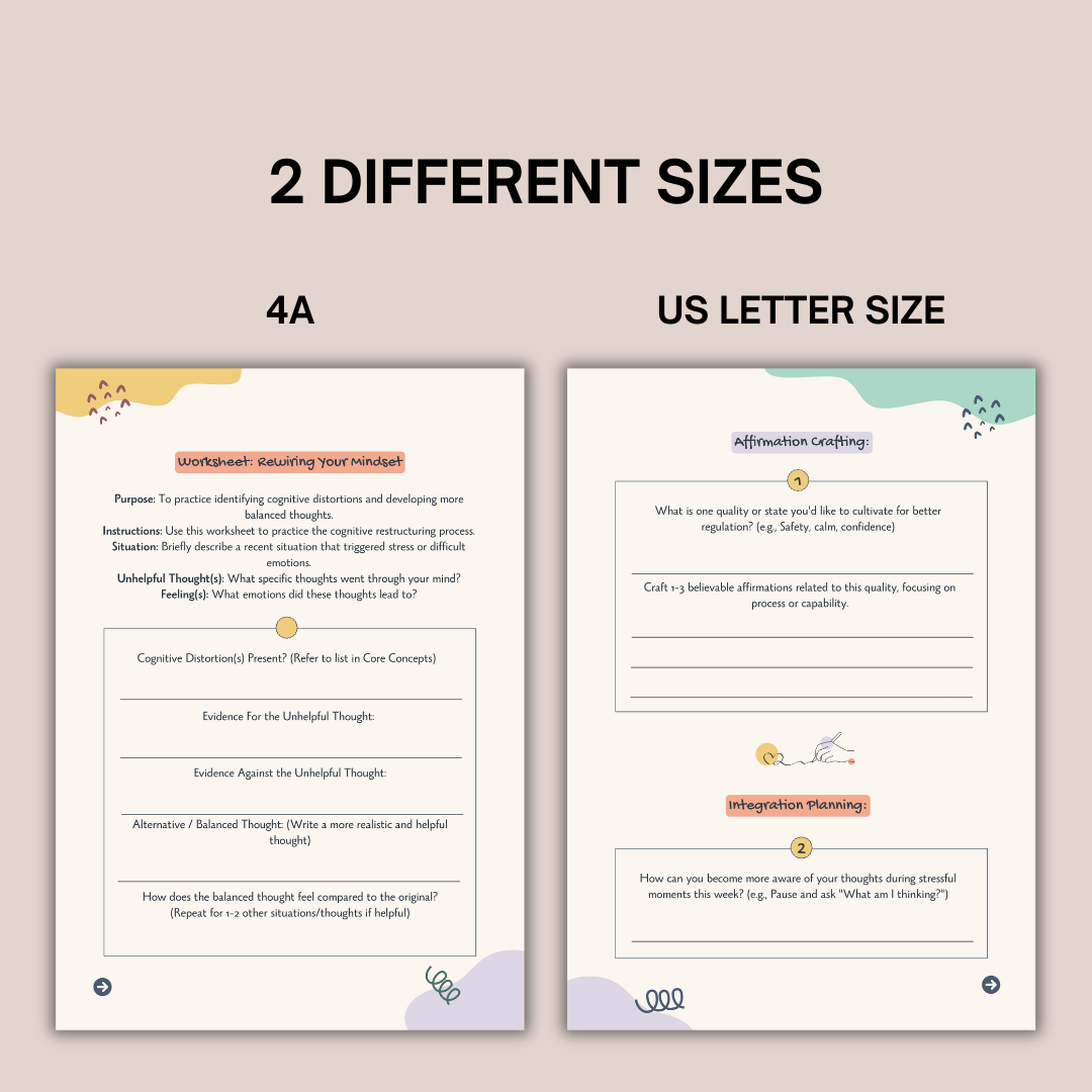 Nervous System Reset Workbook, Emotional Regulation Worksheets, Coping Skills & Stress Relief Exercises